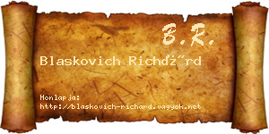 Blaskovich Richárd névjegykártya