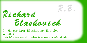 richard blaskovich business card